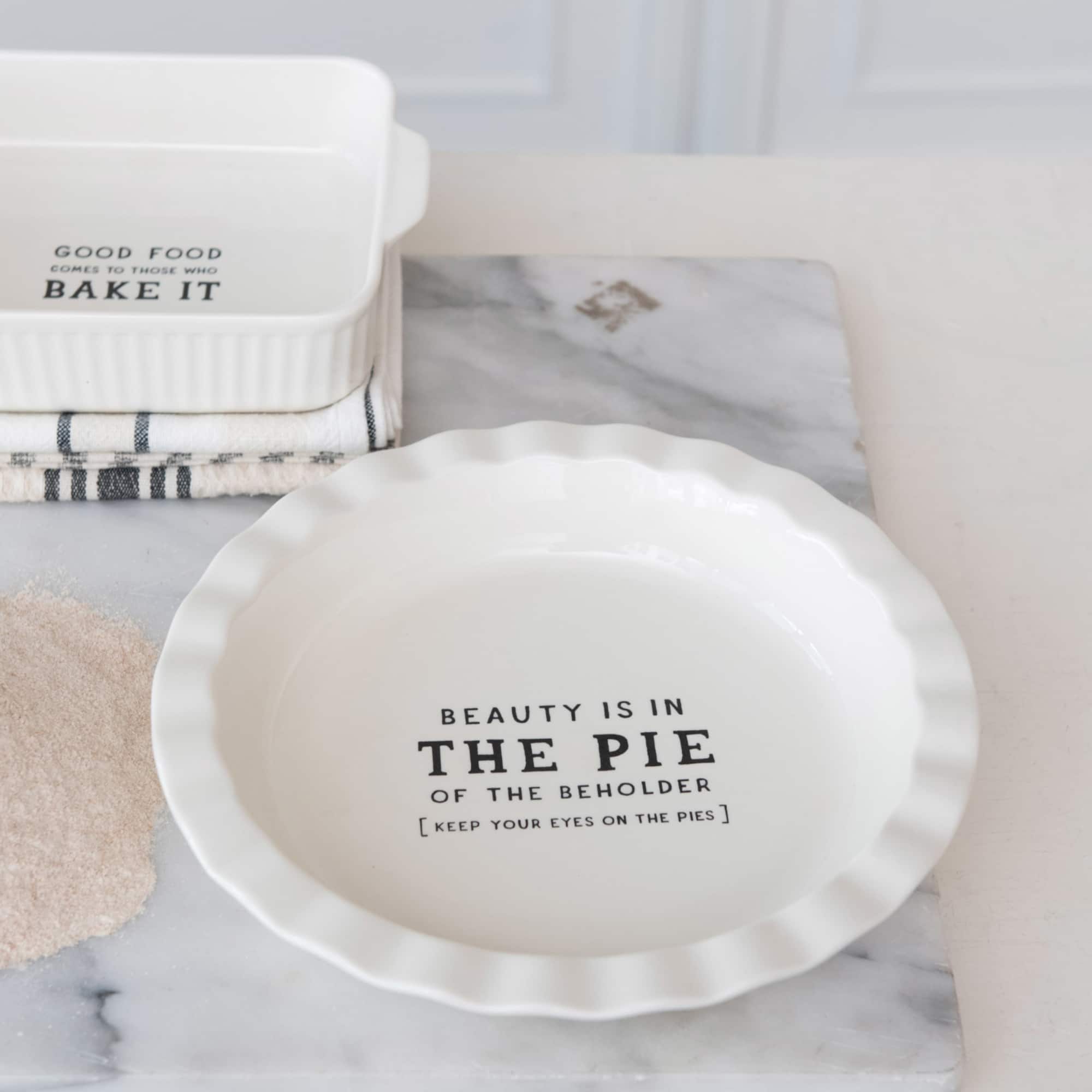 Hello Honey® White 11.25" Round Stoneware Pie Dish